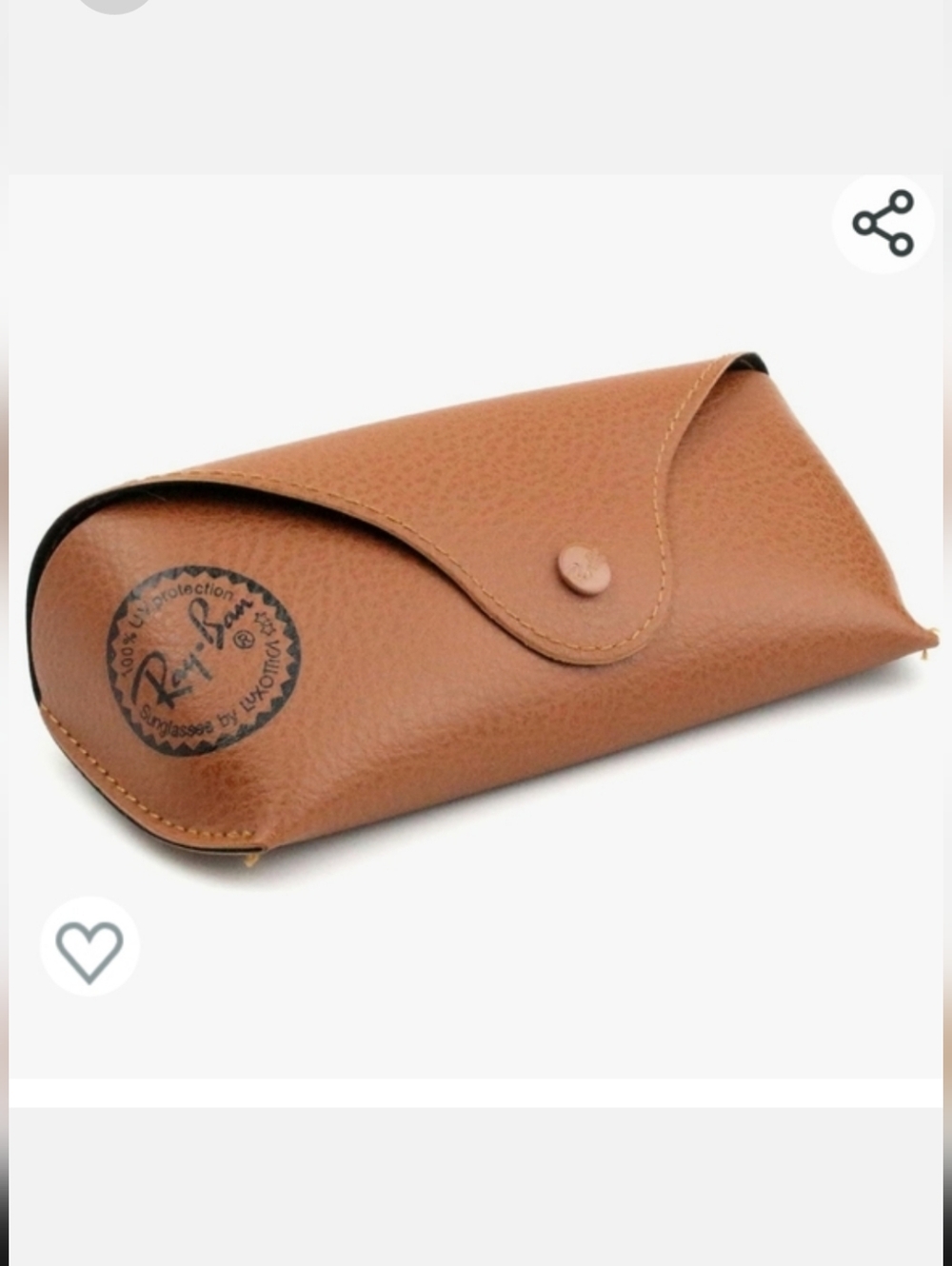 Ray-Ban Tan Leather Structured Sunglass Eyewear Case